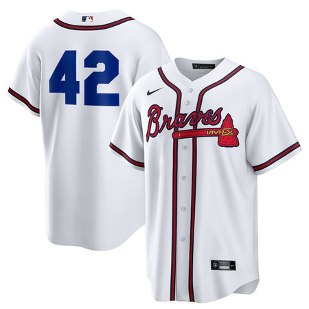 Men's Atlanta Braves #42 Jackie Robinson Nike White Home 2025 Jackie Robinson Day Replica Jersey