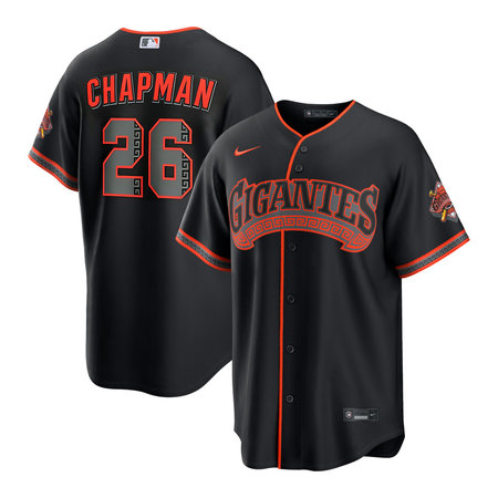 Men's San Francisco Giants #26 Matt Chapman Nike Black Alternate Replica Jersey