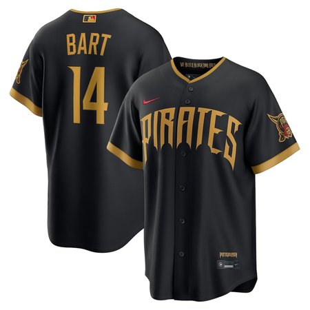 Men's Pittsburgh Pirates #14 Joey Bart Black 2026 City Connect Stitched Jersey