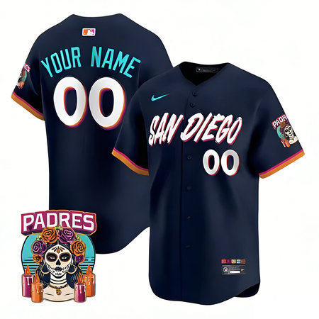 Men's San Diego Padres Navy 2026 City Connect Stitched Custom Jersey