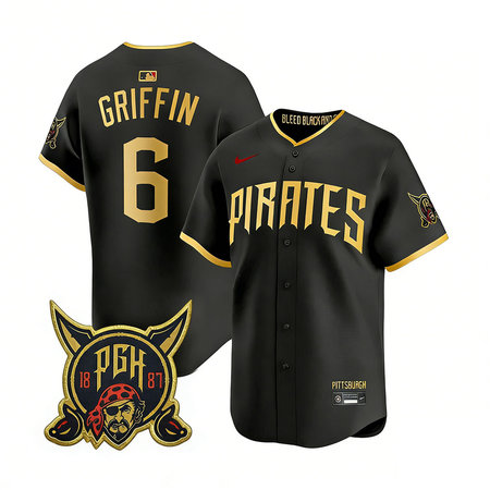 Men's Pittsburgh Pirates #6 Konnor Griffin Black 2026 City Connect Stitched Jersey