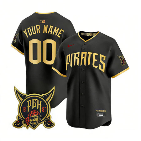 Men's Pittsburgh Pirates Black 2026 City Connect Stitched Custom Jersey