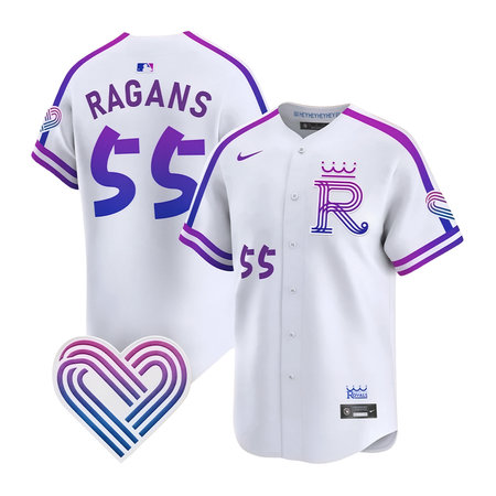 Men's Kansas City Royals #55 Cole Ragans White 2026 City Connect Stitched Jersey
