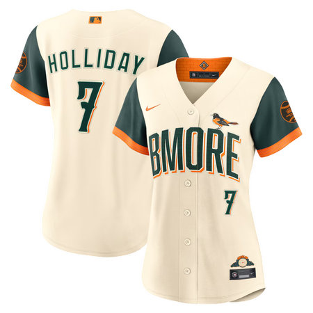 Women's Baltimore Orioles #7 Jackson Holliday Nike Natural 2026 City Connect Stadium Jersey
