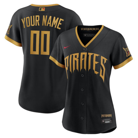 Women's Pittsburgh Pirates Nike Black 2026 City Connect Stadium Custom Jersey
