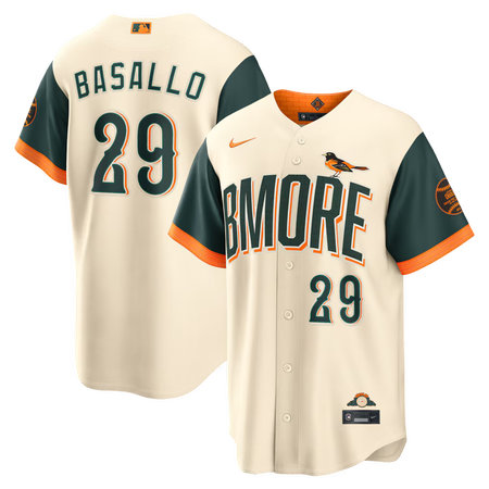 Men's Baltimore Orioles #29 Samuel Basallo Nike Natural 2026 City Connect Stadium Jersey