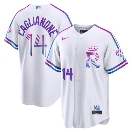 Men's Kansas City Royals #14 Jac Caglianone Nike White 2026 City Connect Stadium Jersey
