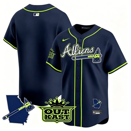 Youth Atlanta Braves Navy Atliens Vapor Premier Limited Jersey