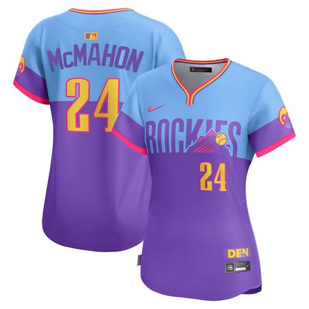 Women's Colorado Rockies #24 Ryan McMahon Nike Purple/Light Blue 2025 City Connect Limited Player Jersey