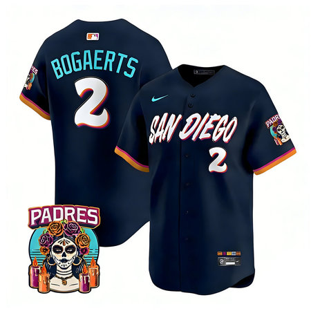 Youth San Diego Padres #2 Xander Bogaerts Navy 2026 City Connect Stitched Jersey-Button Up