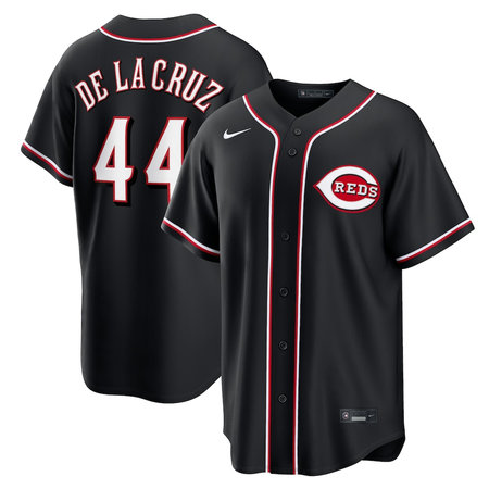 Men's Cincinnati Reds #44 Elly De La Cruz Nike Fashion Replica Black Out Jersey