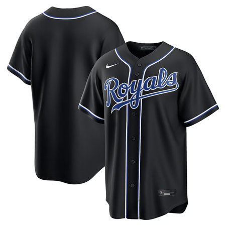 Men's Kansas City Royals Nike Fashion Replica Black Out Jersey