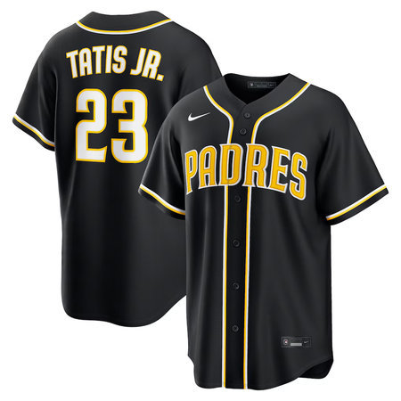Men's San Diego Padres #23 Fernando Tatis Jr. Nike Fashion Replica Black Out Jersey
