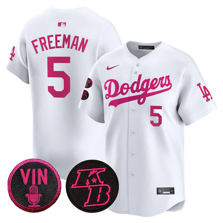 Men's Los Angeles Dodgers #5 Freddie Freeman White 2026 Mother's Day Vapor Premier Limited Stitched Baseball Jersey