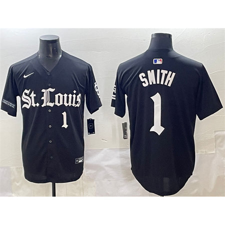 Youth St. Louis Cardinals #1 Ozzie Smith Black "Gothic Legacy Edition" Vapor Premier Limited Stitched Baseball Jersey