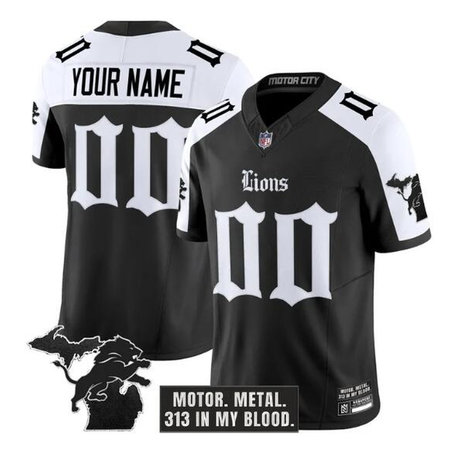 Men's Detroit Lions Black Alternate 2025 F.U.S.E. "Gothic Motor Grit Edition" Vapor Limited Stitched Football Custom Jersey