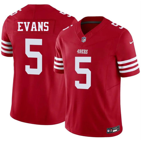 Men's San Francisco 49ers #5 Mike Evans Red 2026 F.U.S.E. Vapor Untouchable Limited Stitched Football Jersey