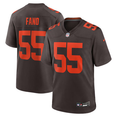 Men's Cleveland Browns #55 Spencer Fano Brown 2026 NFL Draft Game Jersey