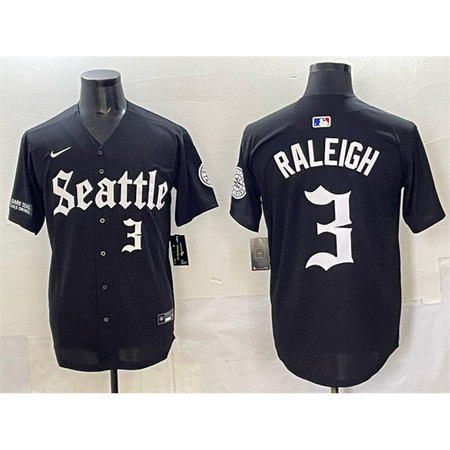 Youth Seattle Mariners #3 Cal Raleigh Black "Deep Sea Gothic Edition" Vapor Premier Limited Stitched Baseball Jersey