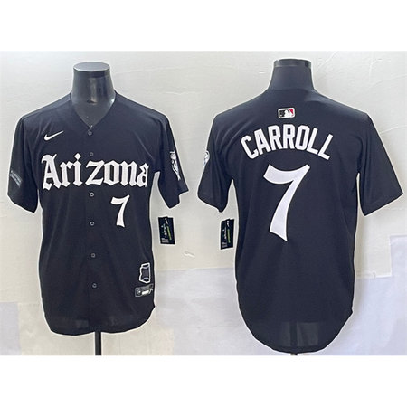 Men's Arizona Diamondbacks #7 Corbin Carroll Black "Gothic Desert Fang Edition" Vapor Premier Limited Stitched Baseball Jersey