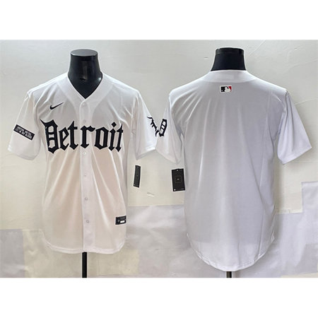 Men's Detroit Tigers White "Motor Gothic Edition" Vapor Premier Limited Stitched Baseball Jersey