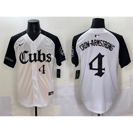 Youth Chicago Cubs #4 Pete Crow-Armstrong White "Gothic North Side Edition" Vapor Premier Limited Stitched Baseball Jersey