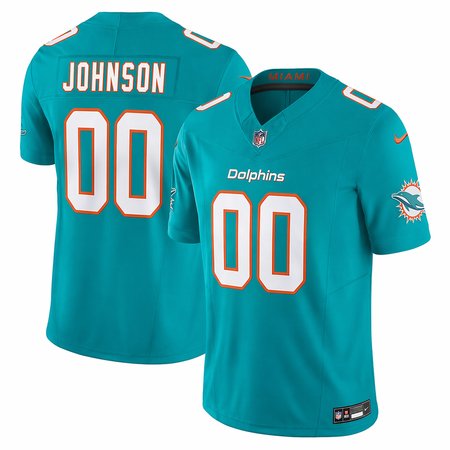 Men's Miami Dolphins Chris Johnson Aqua 2026 NFL Draft Vapor F.U.S.E. Limited Jersey