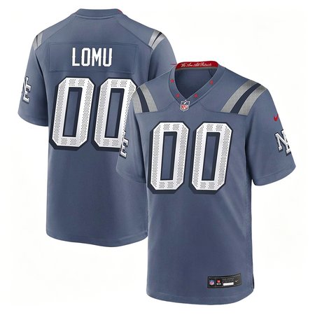 Men's New England Patriots Caleb Lomu Blue 2026 NFL Draft Rivalries Collection Game Jersey