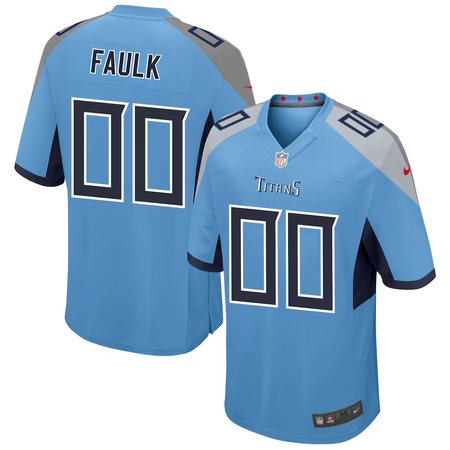 Men's Tennessee Titans Keldric Faulk Blue 2026 NFL Draft Game Jersey