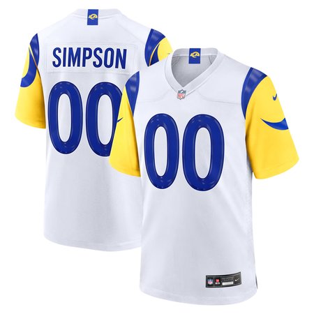 Men's Los Angeles Rams Ty Simpson White 2026 NFL Draft Game Jersey