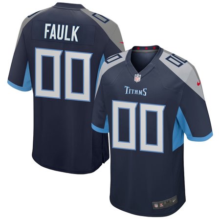 Men's Tennessee Titans Keldric Faulk Navy 2026 NFL Draft Game Jersey
