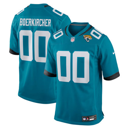 Men's Jacksonville Jaguars Nate Boerkircher Teal 2026 NFL Draft Game Jersey