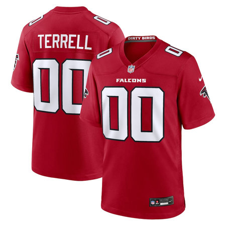 Men's Atlanta Falcons Avieon Terrell Red 2026 NFL Draft Game Jersey