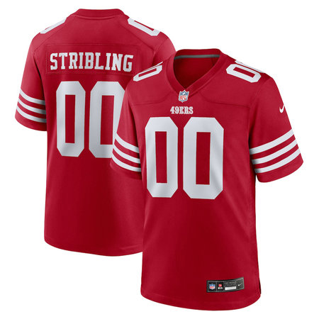 Men's San Francisco 49ers De'Zhaun Stribling Red 2026 NFL Draft Game Jersey