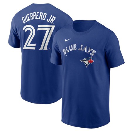 Men's Toronto Blue Jays #27 Vladimir Guerrero Jr. Nike Royal Fuse Name & Number T-Shirt