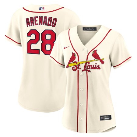 Women's St. Louis Cardinals #28 Nolan Arenado Nike Cream Alternate Replica Player Jersey
