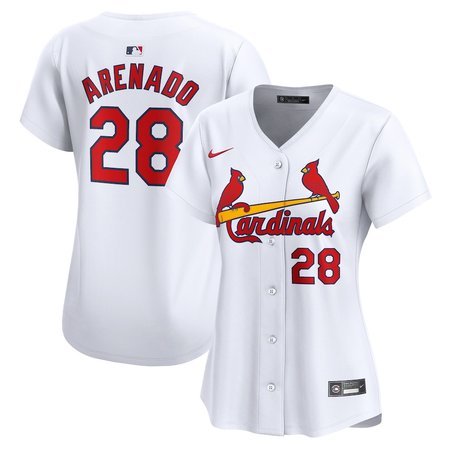Women's St. Louis Cardinals #28 Nolan Arenado Nike White Home Limited Player Jersey