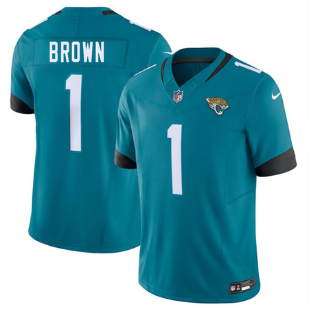 Men's Jacksonville Jaguars #1 Montaric Brown Teal 2026 NFL Draft Vapor F.U.S.E. Limited Jersey