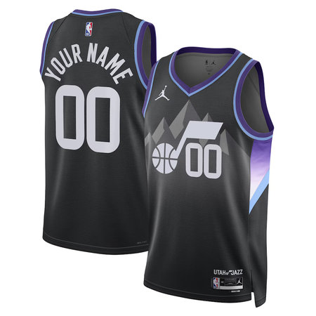 Men's Utah Jazz Black 2024/25 Statement Edition Swingman Custom Jersey