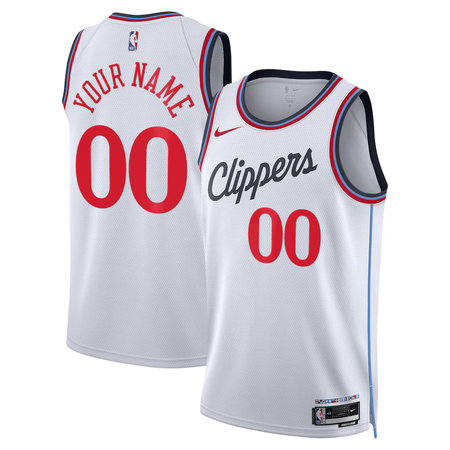 Men's LA Clippers Nike White Swingman Association Edition Custom Jersey