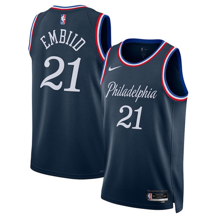 Youth Philadelphia 76ers #21 Joel Embiid Nike Navy 2025/26 Swingman City Edition Jersey