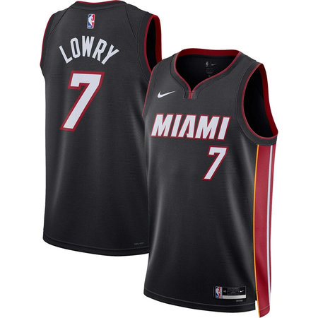Men's Miami Heat #7 Kyle Lowry Nike Black Swingman Icon Edition Jersey