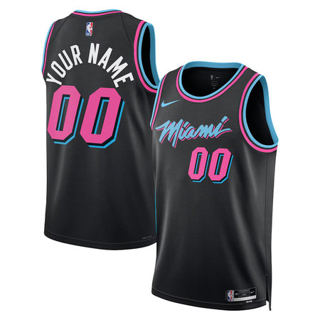 Men's Miami Heat Nike Black 2025/26 Swingman City Edition Custom Jersey