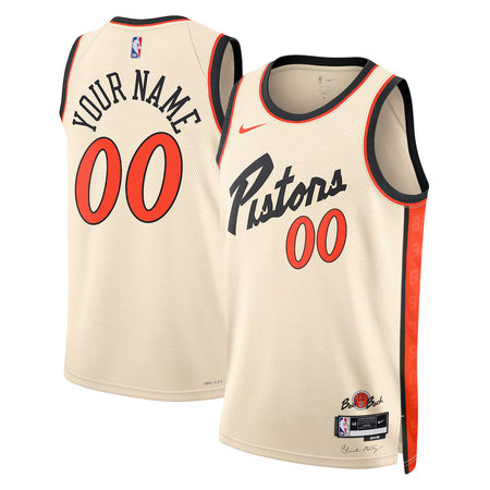 Men's Detroit Pistons White 2024/25 Swingman City Edition Custom Jersey