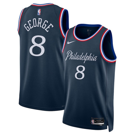 Youth Philadelphia 76ers #8 Paul George Nike Navy 2025/26 Swingman City Edition Jersey