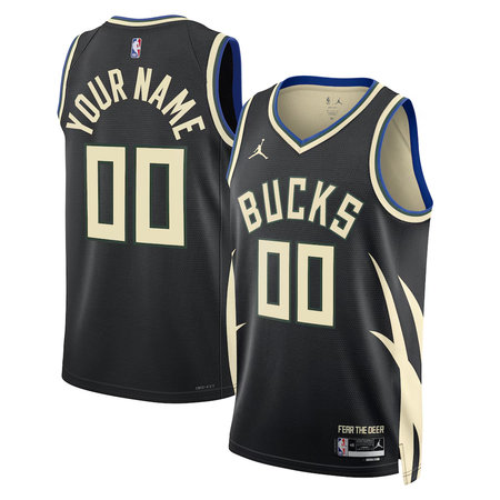 Women's Milwaukee Bucks Nike Black Swingman Statement Edition Custom Jersey