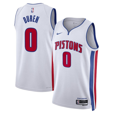 Women's Detroit Pistons #0 Jalen Duren White Swingman Association Edition Jersey