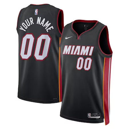 Men's Miami Heat Nike Black Swingman Icon Edition Custom Jersey