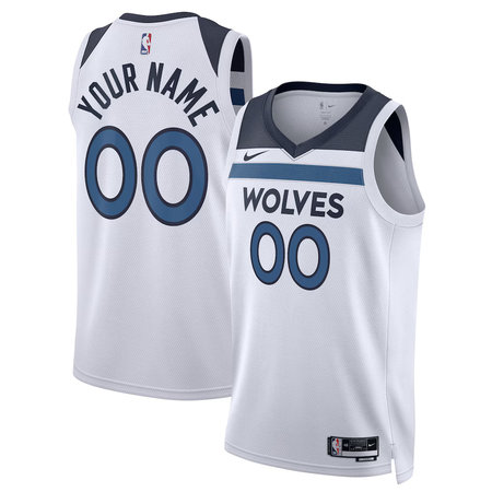 Men's Minnesota Timberwolves Nike White Swingman Association Edition Custom Jersey