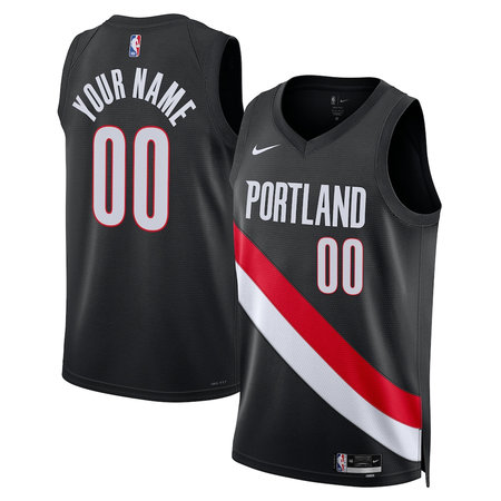 Men's Portland Trail Blazers Nike Black Swingman Icon Edition Custom Jersey